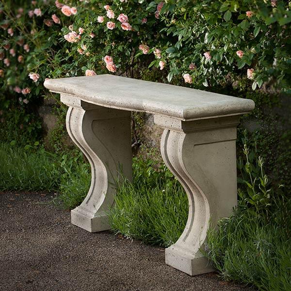 Loire Console Cast Stone Outdoor Garden Table Outdoor Benches/Tables Campania International 