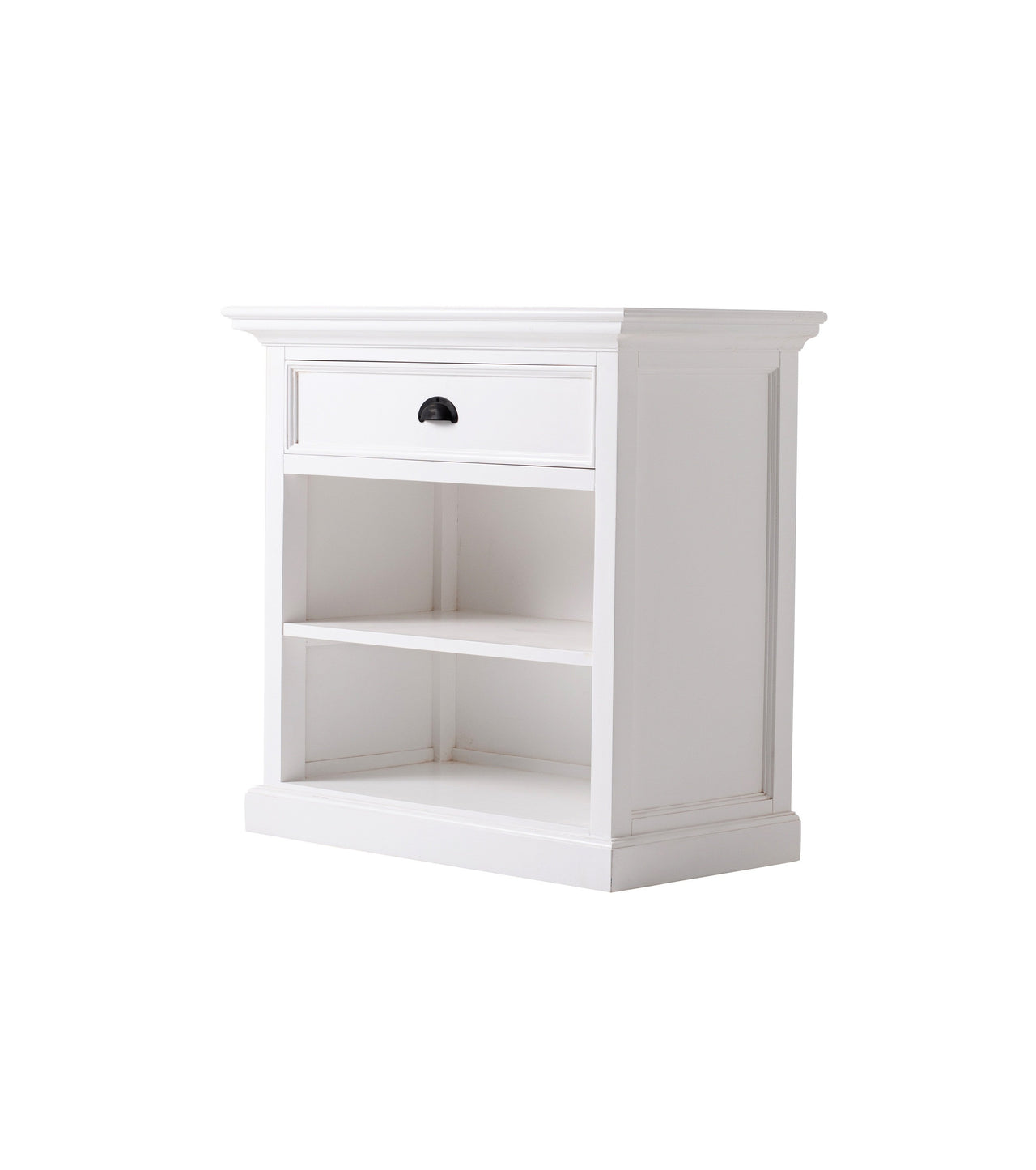 Bedside Table with Shelves Bedside Table NovaSolo Classic White Color 