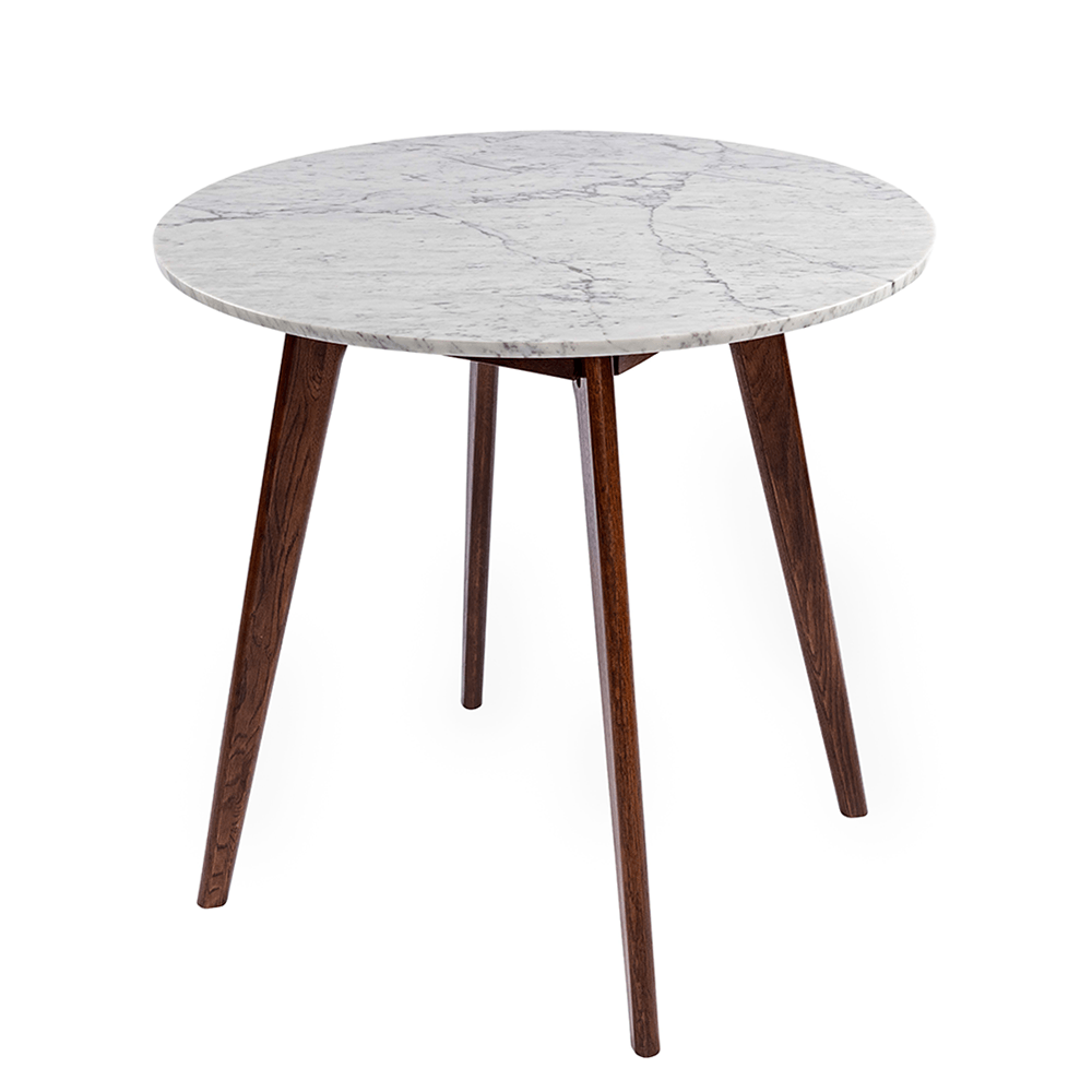Avella 31" Round Italian Carrara White Marble Dining Table with Legs Dining Table The Bianco Collection 