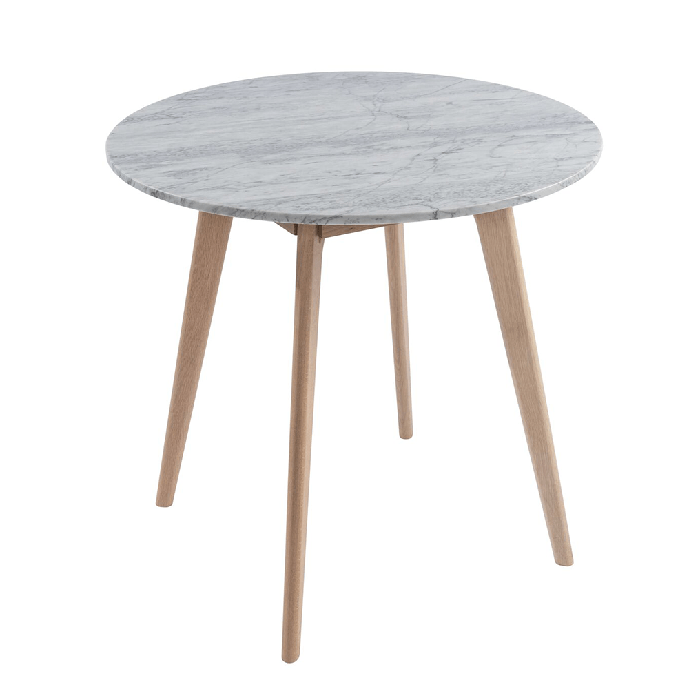 Avella 31" Round Italian Carrara White Marble Dining Table with Legs Dining Table The Bianco Collection 