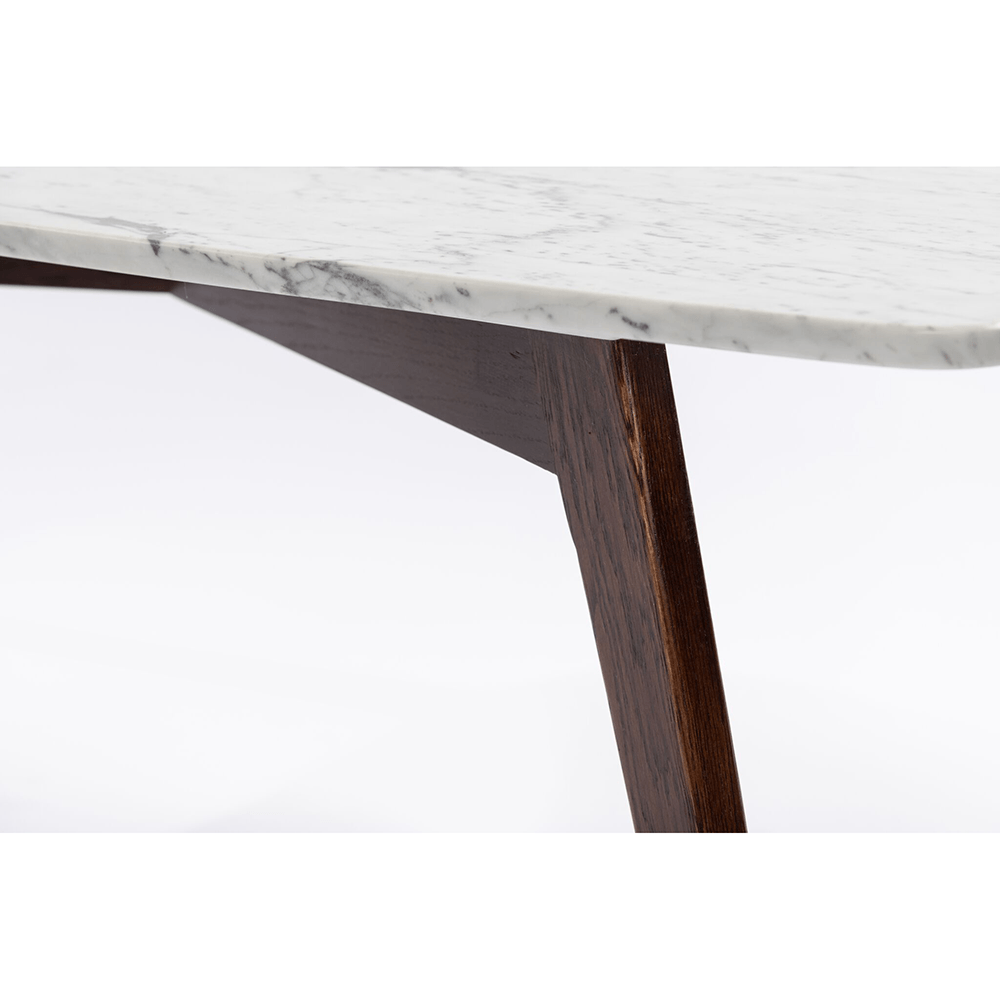 Vezzana 31" Square Italian Carrara White Marble Table with Legs Coffee Table The Bianco Collection 