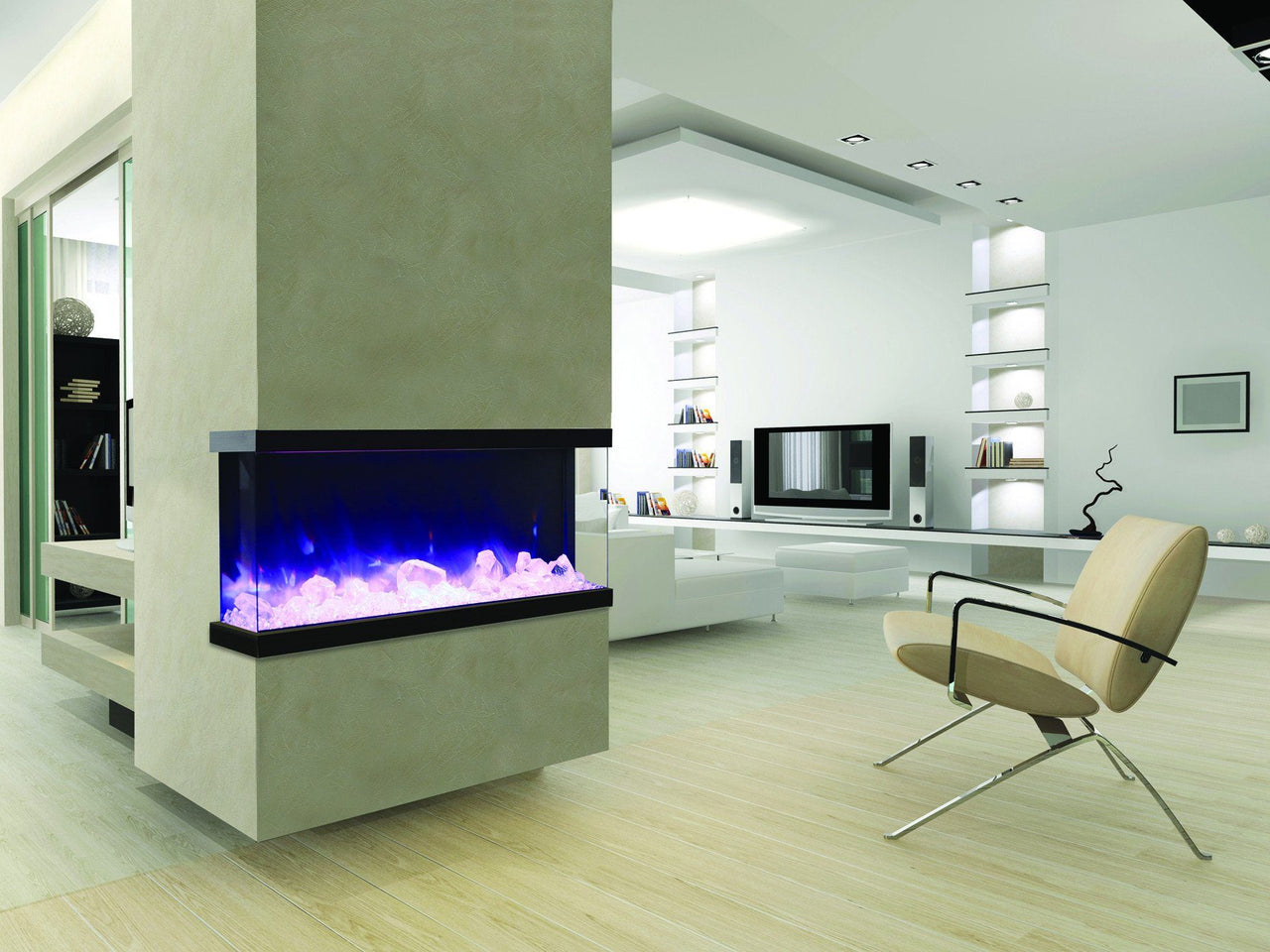 Amantii 50" unit True View- 14 1/4" in depth 3 sided glass fireplace Electric Fireplace Amantii 