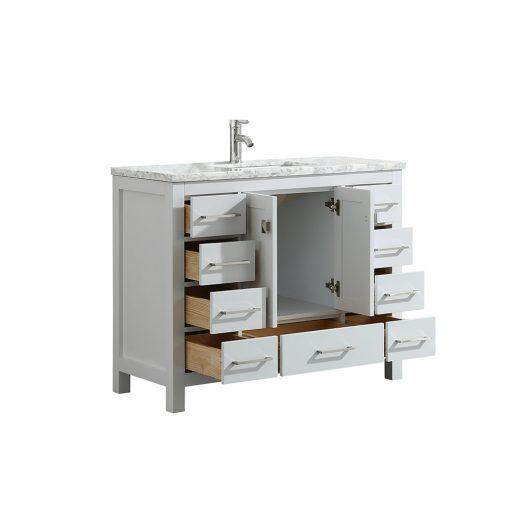 Eviva Hampton 36″ x 18″ White Transitional Bathroom Vanity w/ White Carrara Top Vanity Eviva 