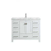 Thumbnail for Eviva Hampton 36″ x 18″ White Transitional Bathroom Vanity w/ White Carrara Top Vanity Eviva 