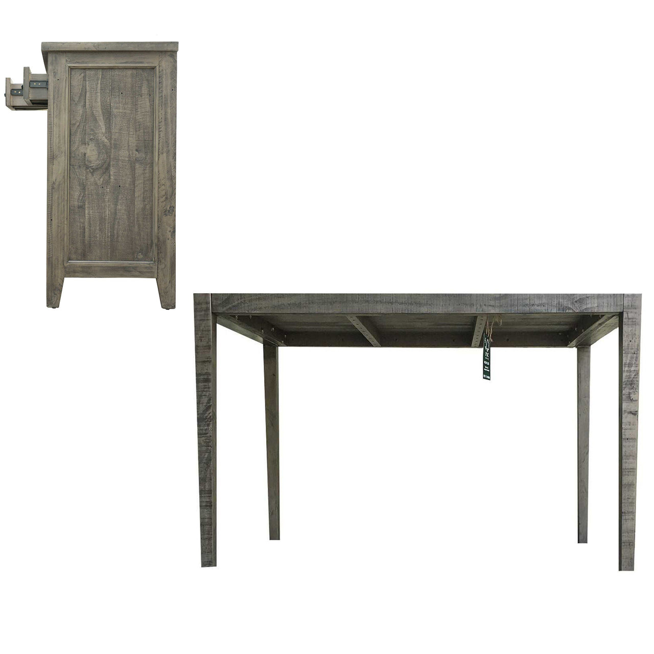 Ashford 2 Pieces Reclaimed Wood Dining Table and Sideboard in Grey Dining Table AndMakers 