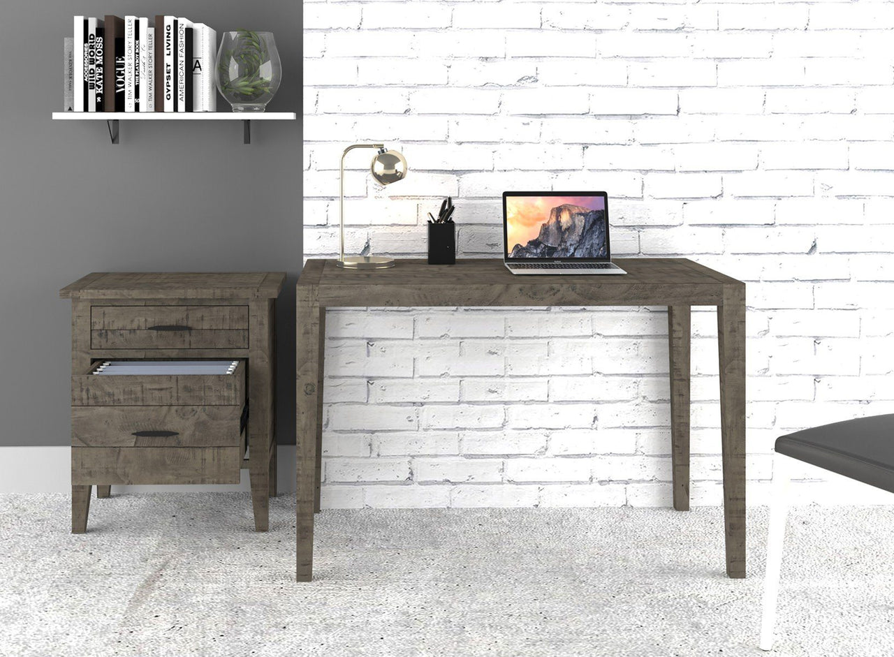Ashford 2 Pieces Reclaimed Wood Writing Desk and Filing Cabinet Dining Table AndMakers Grey 