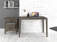 Thumbnail for Ashford 2 Pieces Reclaimed Wood Writing Desk and Filing Cabinet Dining Table AndMakers Grey 