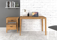 Thumbnail for Ashford 2 Pieces Reclaimed Wood Writing Desk and Filing Cabinet Dining Table AndMakers Brown 