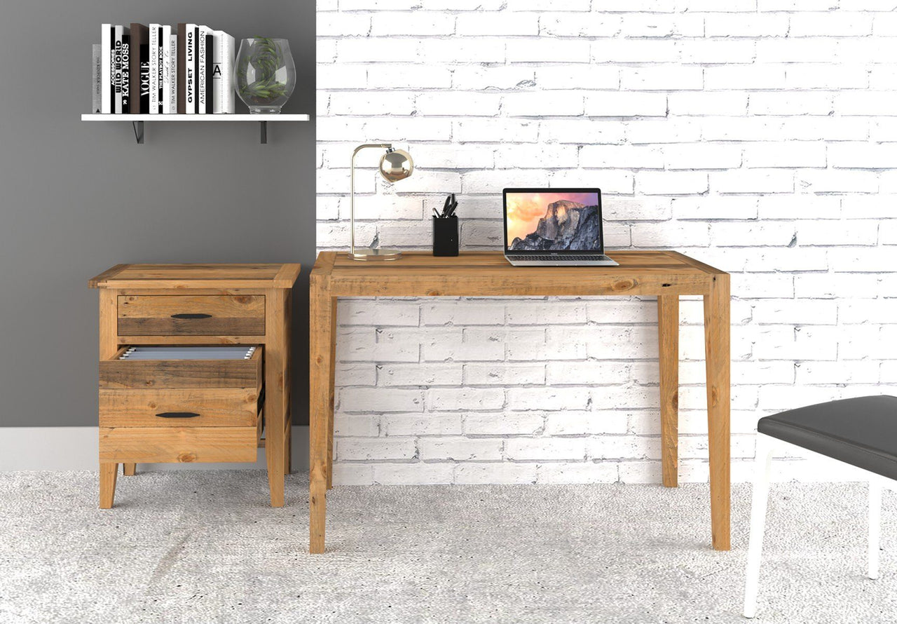 Ashford 25" Reclaimed Wood Filing Cabinet with Two Drawers Filing Cabinet AndMakers Brown 