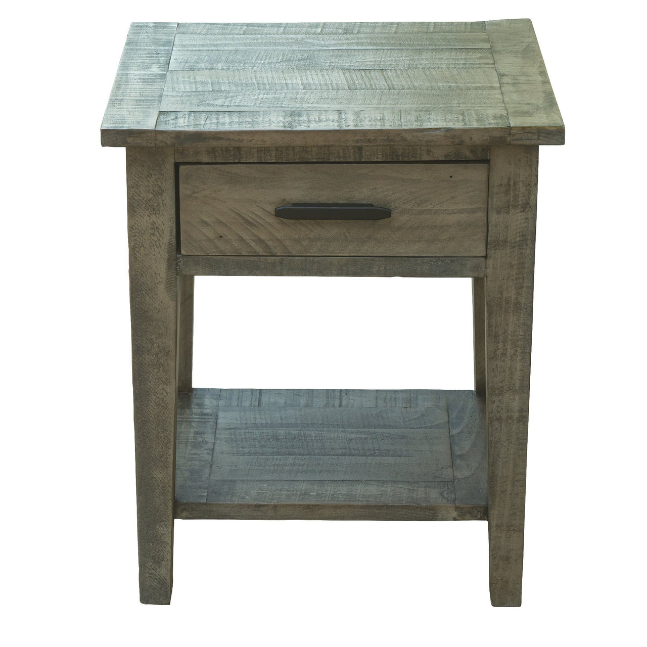 Ashford 20" Reclaimed Wood Lamp Table with Storage Shelf and One Drawer End Table AndMakers Grey 