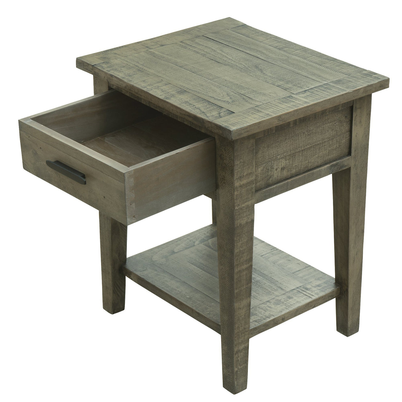 Ashford 20" Reclaimed Wood Lamp Table with Storage Shelf and One Drawer End Table AndMakers 