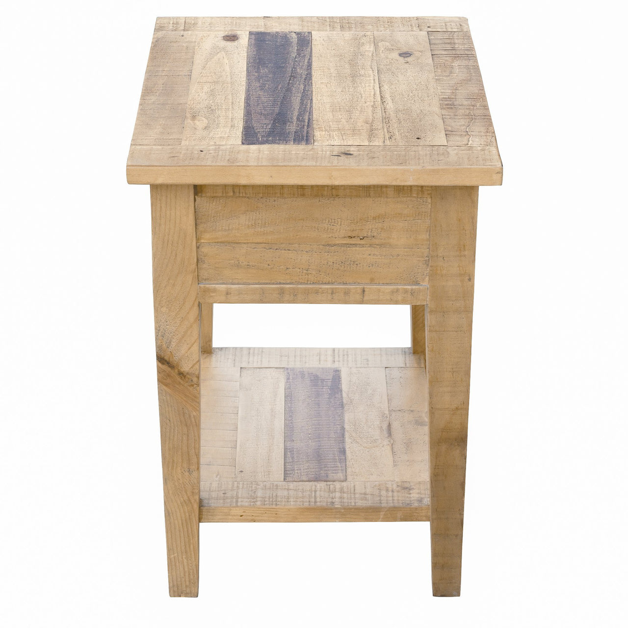 Ashford 20" Reclaimed Wood Lamp Table with Storage Shelf and One Drawer End Table AndMakers 