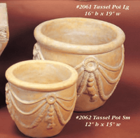 Thumbnail for Tassel Pot Cast Stone Outdoor Garden Planter Planter Tuscan 