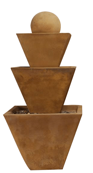 Three Tier Outdoor Cast Stone Garden Fountain With Ball Fountain Tuscan 