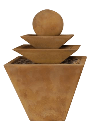 Three Tier Tapered Square Outdoor Cast Stone Garden Fountain Fountain Tuscan 