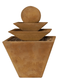 Thumbnail for Three Tier Tapered Square Outdoor Cast Stone Garden Fountain Fountain Tuscan 