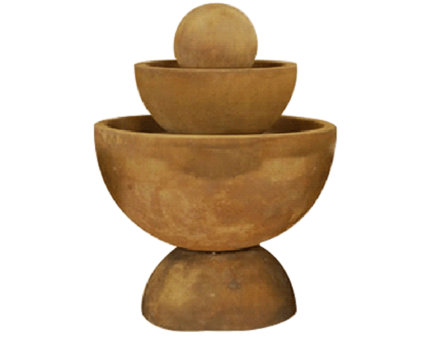 Tondo Deep Outdoor Cast Stone Garden Fountain Large Fountain Tuscan 