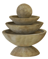 Thumbnail for Tondo Three Tier Outdoor Cast Stone Garden Fountain Fountain Tuscan 
