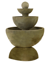 Thumbnail for Tondo Three Tier Outdoor Cast Stone Garden Fountain With Spillways Fountain Tuscan 