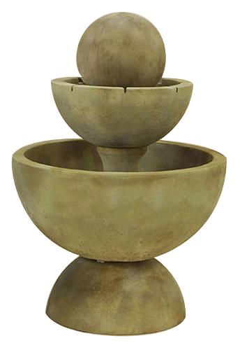Tondo Two Tier Outdoor Cast Stone Garden Fountain With Spillways Fountain Tuscan 