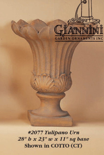 Tulipano Urn Cast Stone Outdoor Garden Planter Planter Tuscan 