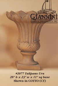 Thumbnail for Tulipano Urn Cast Stone Outdoor Garden Planter Planter Tuscan 