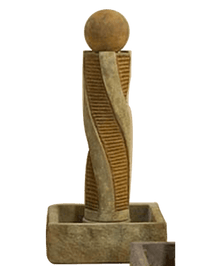 Thumbnail for Twist Texture Outdoor Cast Stone Garden Fountain With Ball Fountain Tuscan 