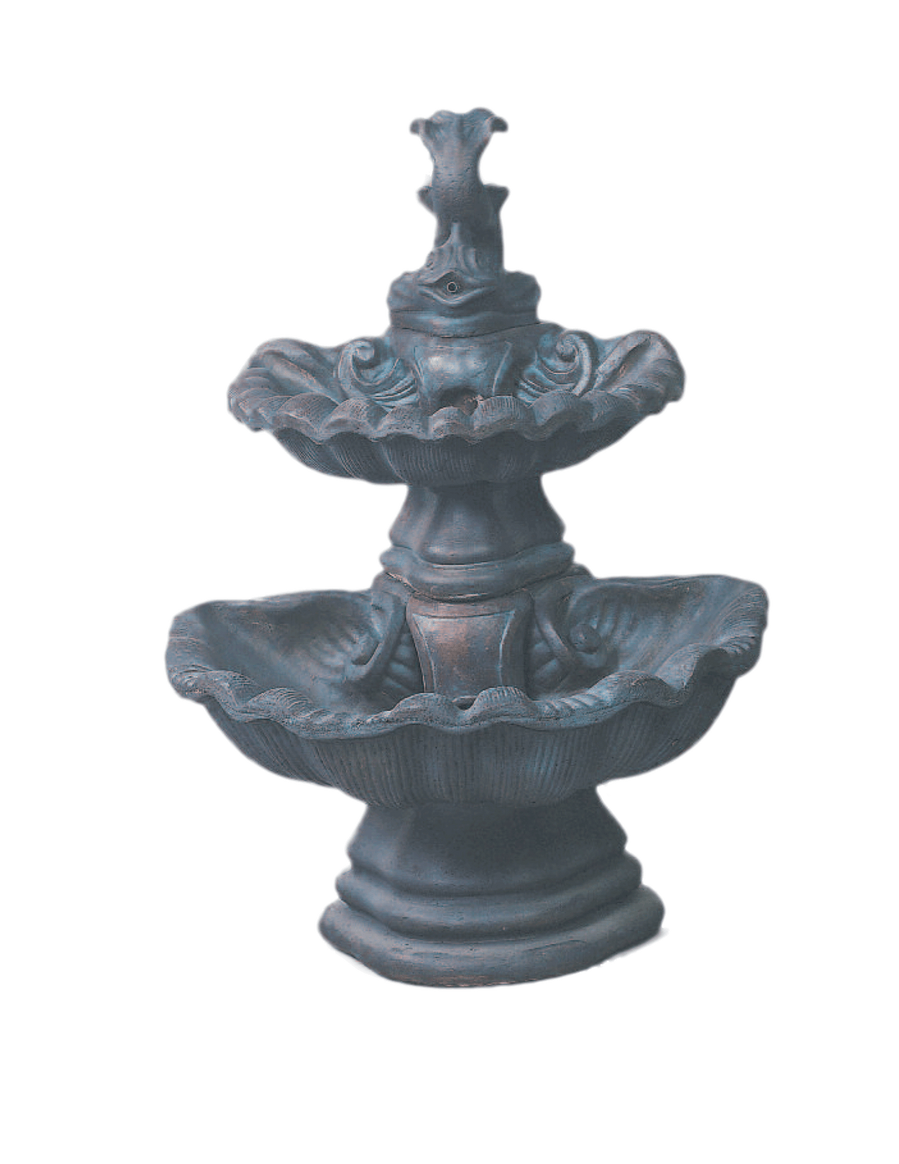 Two Tier With Fish Cast Stone Foutains Fountain Tuscan 