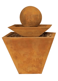 Thumbnail for Two Tiered Tapered Square Outdoor Cast Stone Garden Fountain Fountain Tuscan 