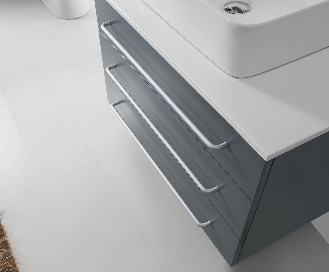 Virtu USA Ivy 36" Single Square Sink Grey Top Vanity in Grey with Polished Chrome Faucet and Mirror Vanity Virtu USA 