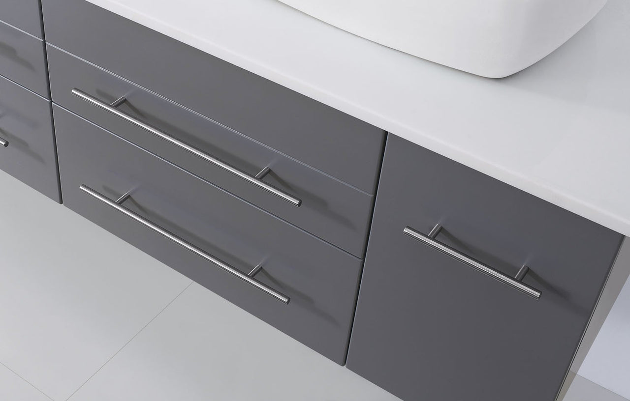 Virtu USA Augustine 59" Double Square Sink Grey Top Vanity with Brushed Nickel Faucet and Mirrors Vanity Virtu USA 