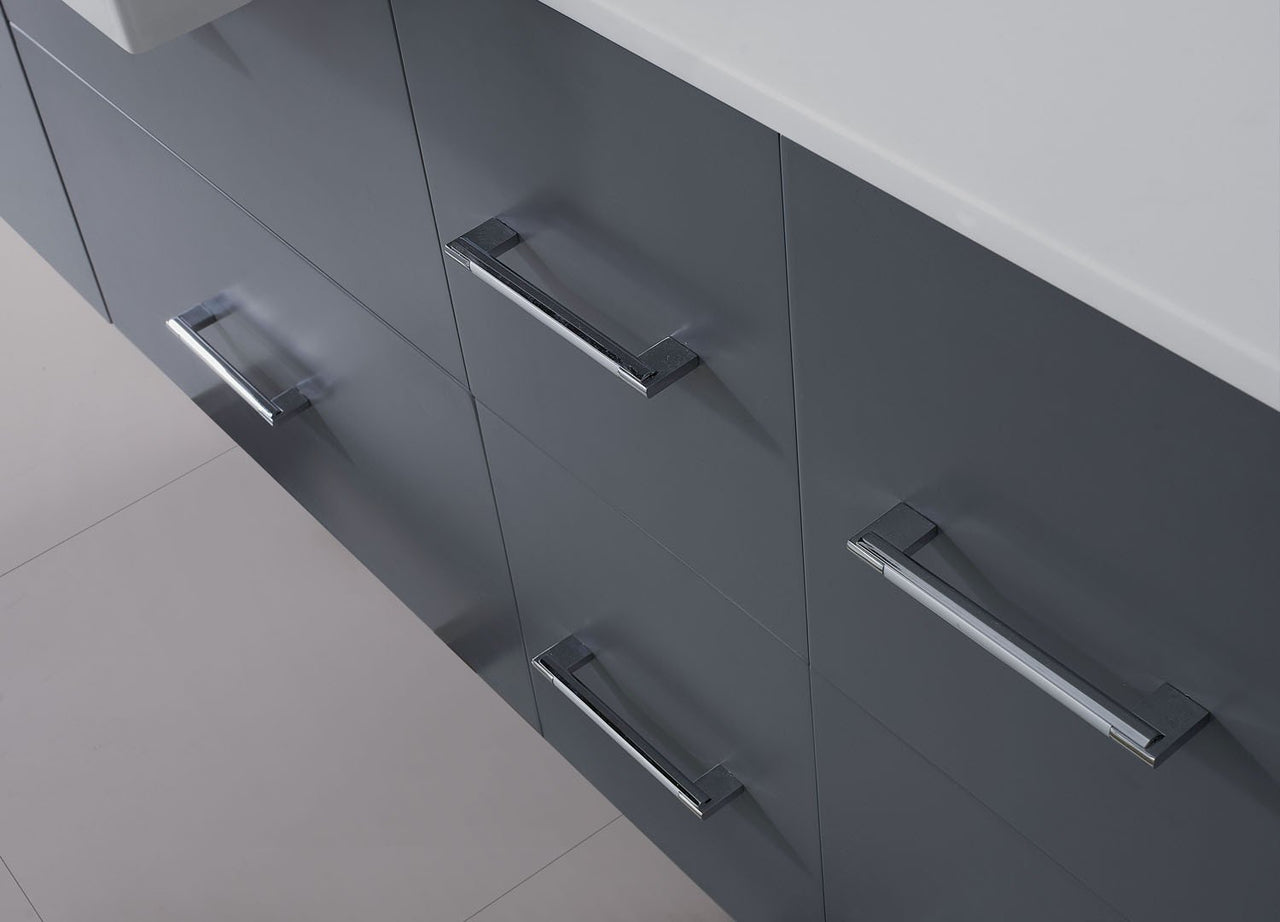 Virtu USA Hazel 55" Single Square Sink Grey Top Vanity in Grey with Brushed Nickel Faucet and Mirror Vanity Virtu USA 