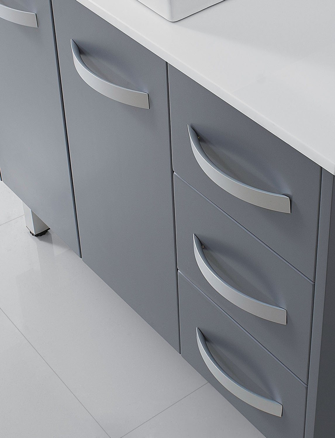 Virtu USA Tilda 36" Single Square Sink Grey Top with Brushed Nickel Faucet and Mirror Vanity Virtu USA 