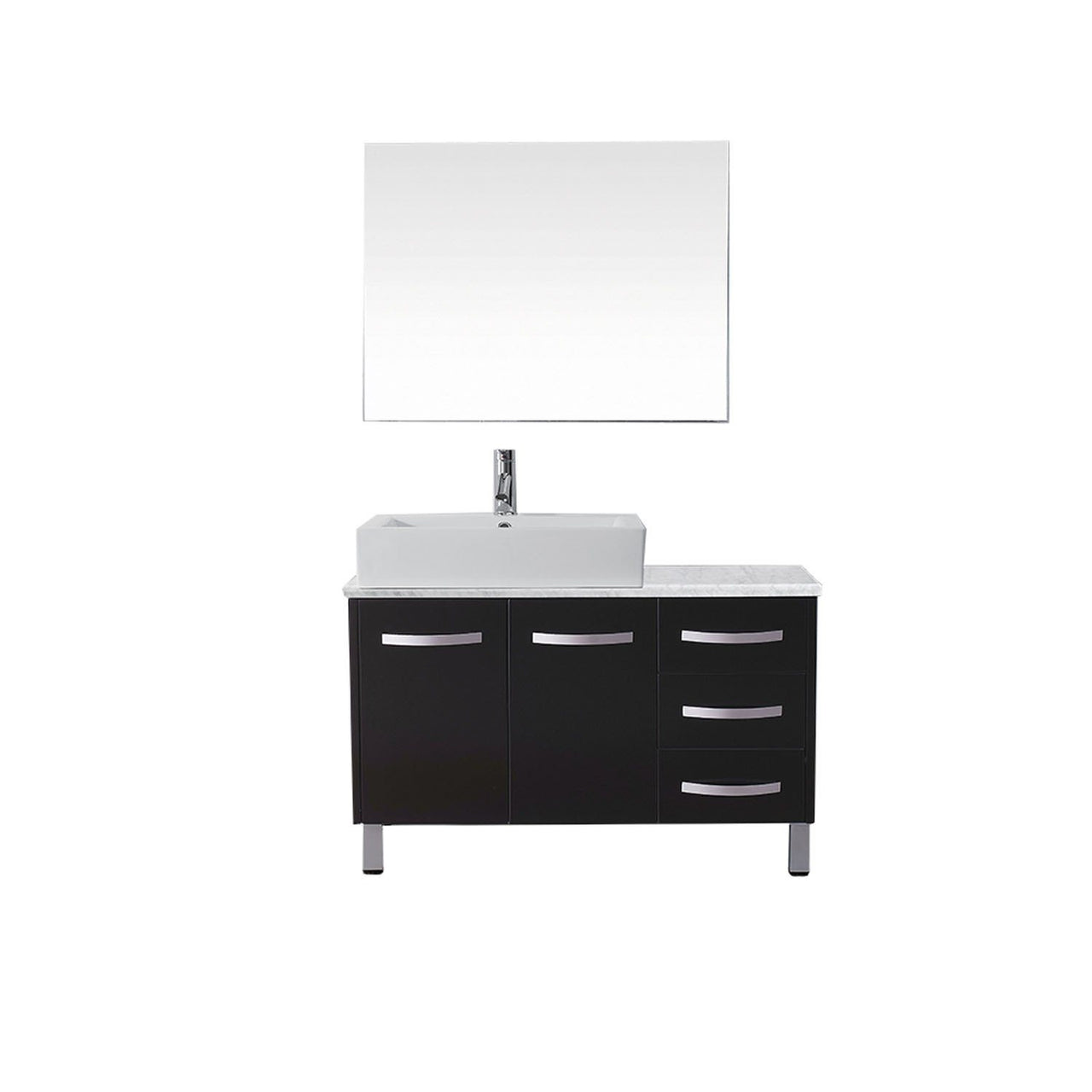 Virtu USA Tilda 36" Single Square Sink Espresso Top Vanity in Espresso with Brushed Nickel Faucet and Mirror Vanity Virtu USA 