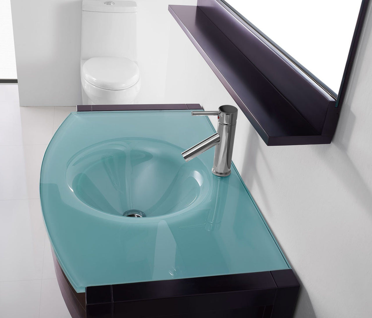 Virtu USA Ava 36" Single Round Sink Espresso Top Vanity with Brushed Nickel Faucet and Mirror Vanity Virtu USA 