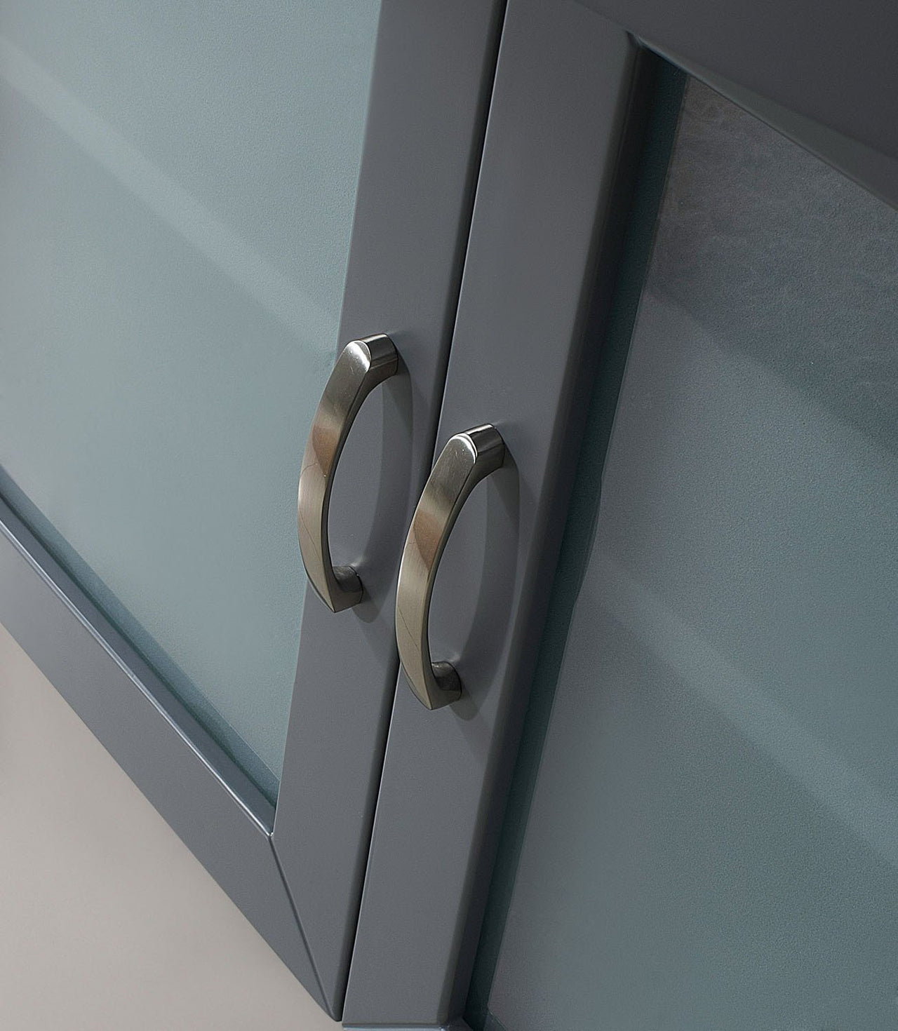Virtu USA Ava 36" Single Round Sink Grey Top Vanity in Grey with Brushed Nickel Faucet and Mirror Vanity Virtu USA 
