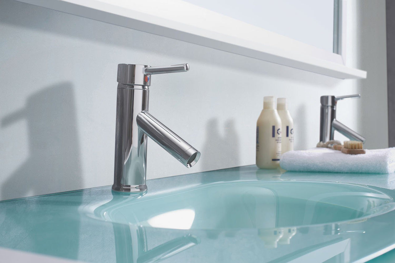 Virtu USA Ava 71" Double Round Sink White Top Vanity with Brushed Nickel Faucet and Mirror Vanity Virtu USA 
