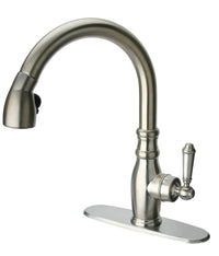 Thumbnail for Latoscana Old Fashioned Single Handle Pull-Down Spray Kitchen Faucet In Brushed Nickel Kitchen Faucet Latoscana 