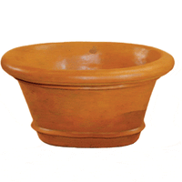 Thumbnail for Rolled Rim Oval Pot Cast Stone Outdoor Garden Planter Planter Tuscan 