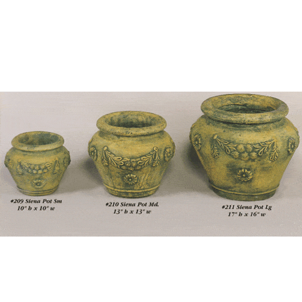 Siena Pot Cast Stone Outdoor Garden Planter Planter Tuscan 