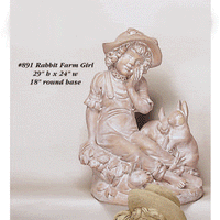 Thumbnail for Rabbit Farm Girl Asian Collection Statues Tuscan 