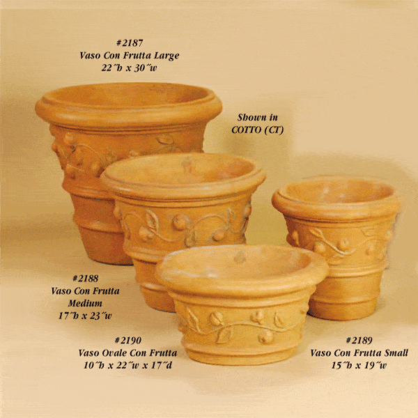 Vaso Con Frutta Cast Stone Outdoor Garden Planter Planter Tuscan 