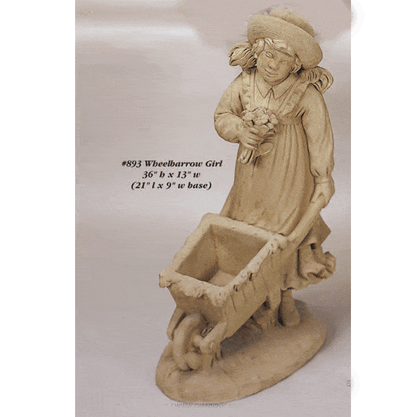 Wheel harrow Girl Asian Collection Statues Tuscan 