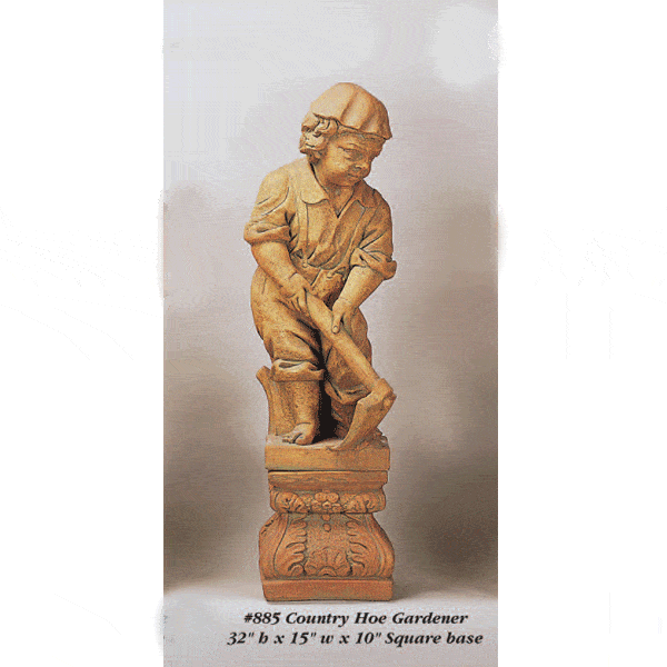 Country Hoe Gardener Asian Collection Statues Tuscan 