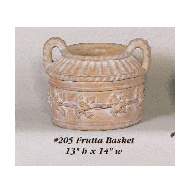 Frutta Basket Cast Stone Outedoor Garden Planter Tuscan Basins 