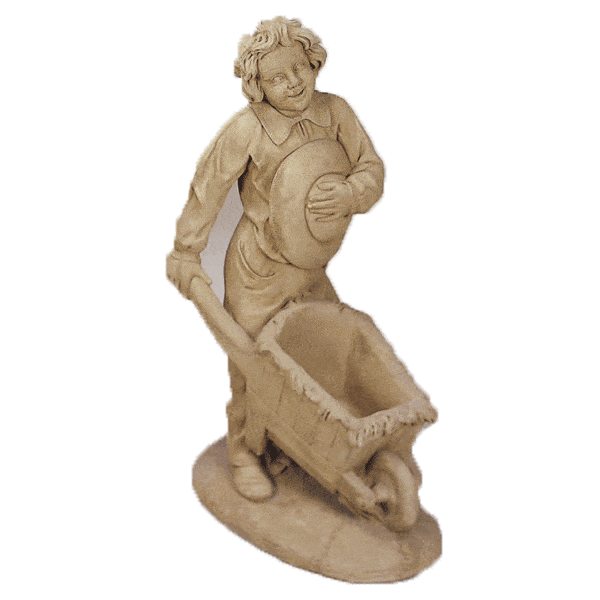 Wheel harrow Boy Asian Collection Statues Tuscan 