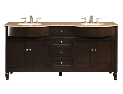 Silkroad 72" Modern Double Sink Bathroom Vanity Vanity Silkroad Exclusive 