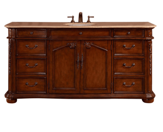 Silkroad 72" Transitional Single Sink Bathroom Vanity Vanity Silkroad Exclusive 