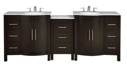 Silkroad 89" Modern Double Sink Bathroom Vanity Vanity Silkroad Exclusive 