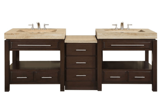Silkroad 92" Modern Double Sink Bathroom Vanity Vanity Silkroad Exclusive 
